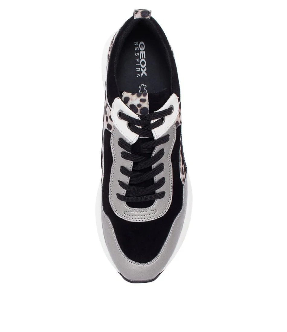 GEOX Backsie - Baskets Femme en Daim Souple Noir Mixte - Confort Optimal pour un Style Urbain