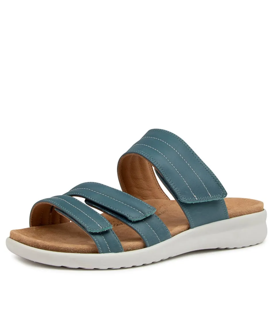 Sandales compensées confortables Barbra pour femme - Design aéré en similicuir, motifs bleu glacier et nacré, semelle ergonomique ZIERA