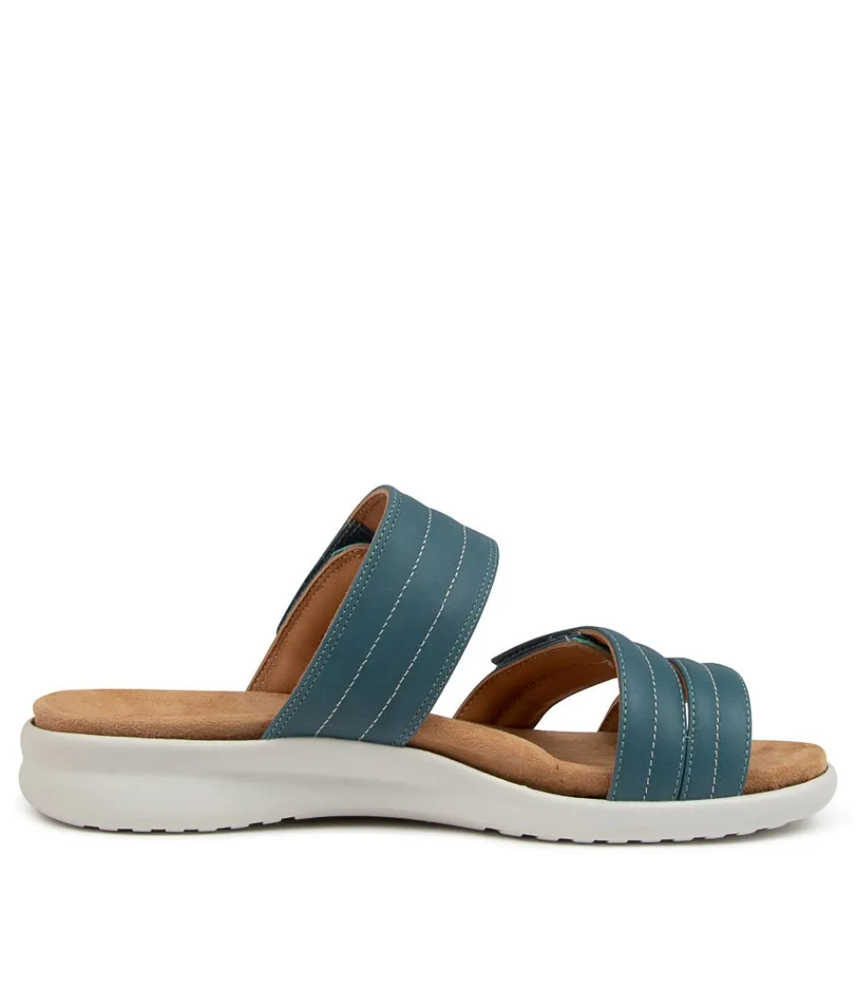 Sandales compensées confortables Barbra pour femme - Design aéré en similicuir, motifs bleu glacier et nacré, semelle ergonomique ZIERA