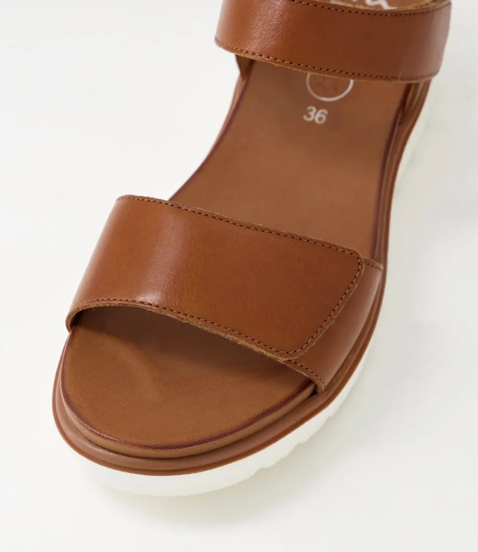 Sandales ARA Confort Femme - Modèle Bilbao 04 en Cuir Souple Cognac Doré