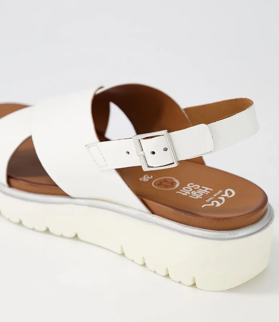 Sandales Élégantes en Cuir Blanc Authentique - Modèle Bilbao 02 avec Soutien Plantaire Doux par ARA