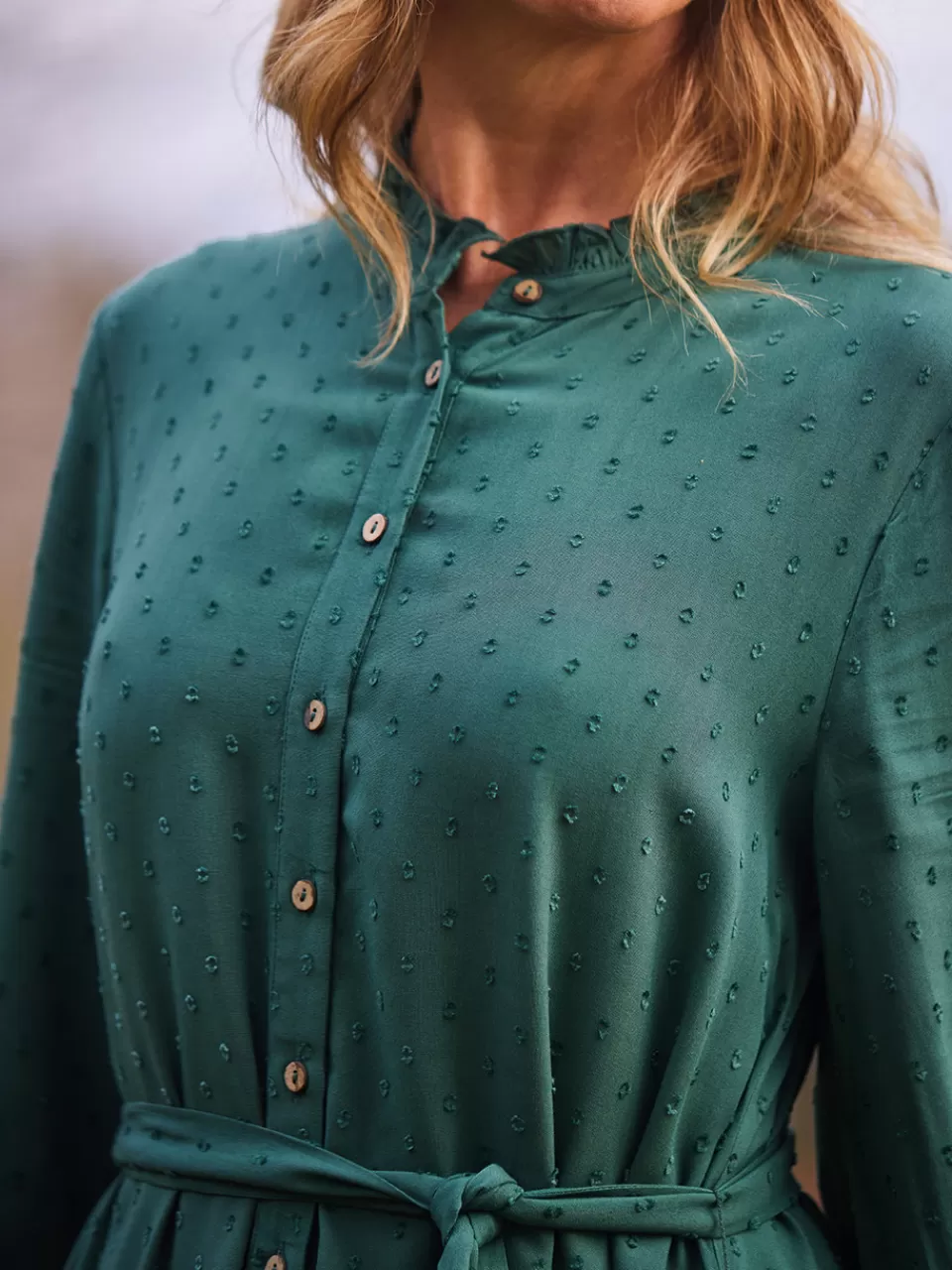 Robe Bistro Élégante - Nuances de Forêt Profonde | Collection Exclusive April Cornell Style Bohème Printanier