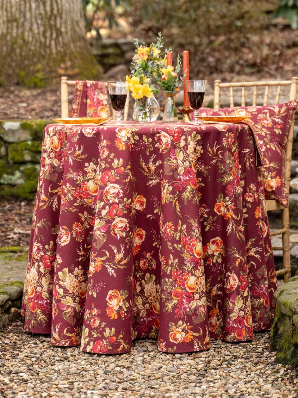Nappe Ronde « Célébration de la Récolte » – Création Exclusive April Cornell