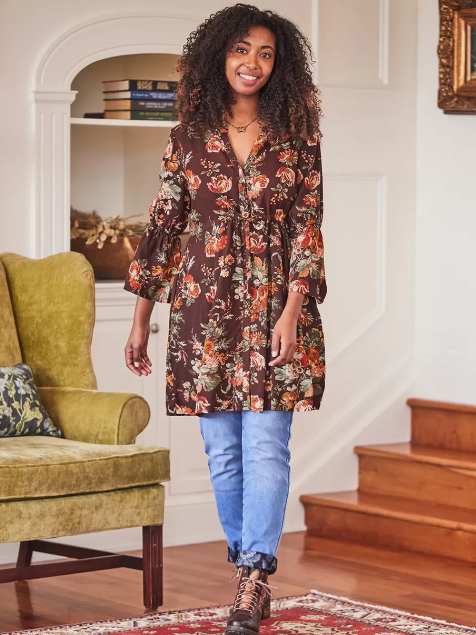 Robe d'Été Courte « Moisson Florale » - Collection Printanière April Cornell | Promotion Éphémère