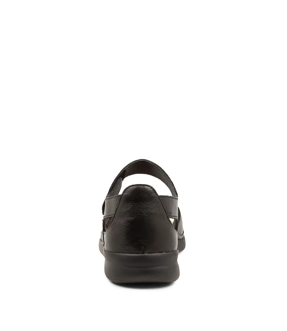Escarpins femme ZIERA Bronn XW - Talons larges en cuir pleine fleur noir intense