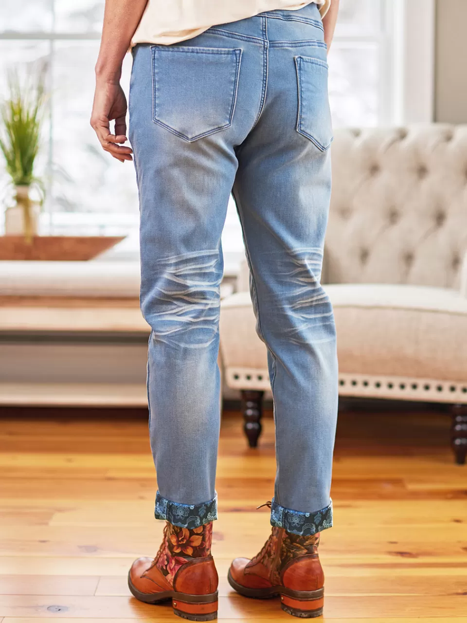 Pantalon en Jean Doublé Polaire - Confort Hivernal par April Cornell - Collection en Ligne