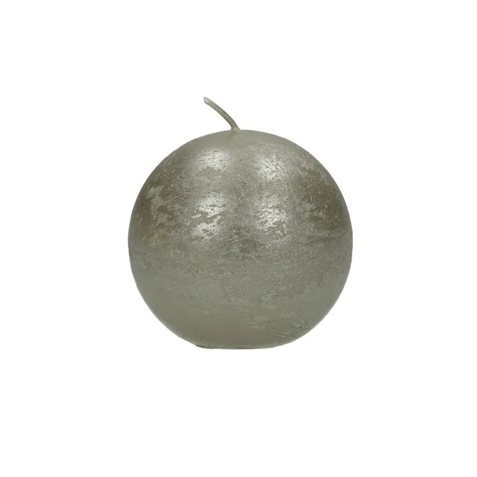 Bougie Pomax Élégance - Parfaite pour décoration, en cire de paraffine, diamètre 6 cm, finition argentée
