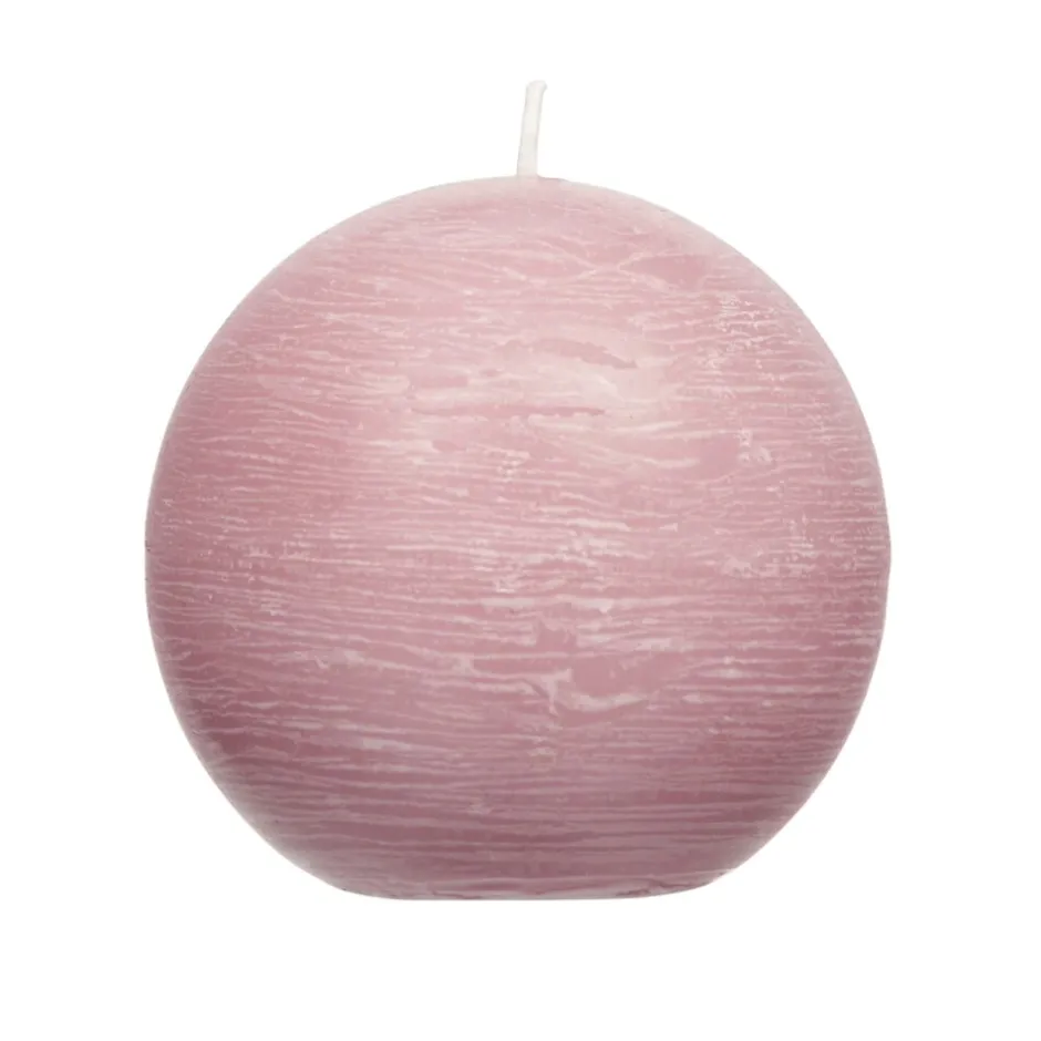 Bougie parfumée Pomax - Diamètre 9 cm en cire de paraffine, teinte rose pastel pour une ambiance douce