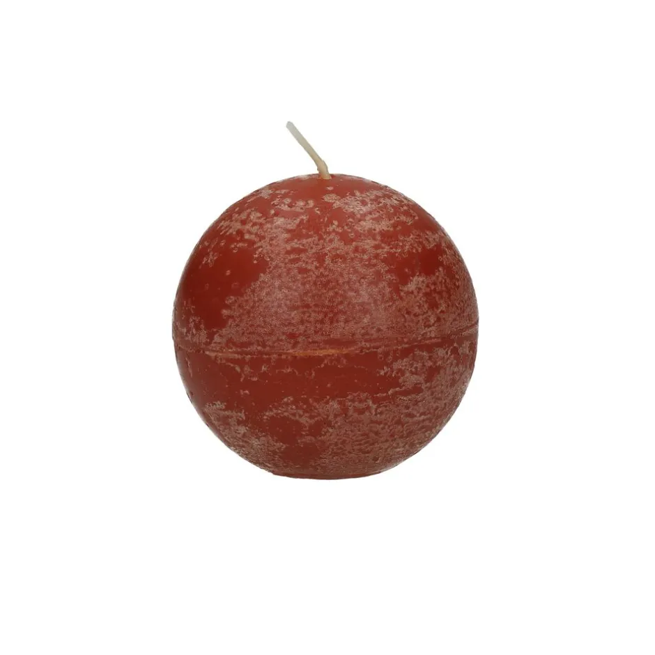 Bougie artisanale Pomax en cire de paraffine - 6 cm de diamètre, finition terre cuite naturelle