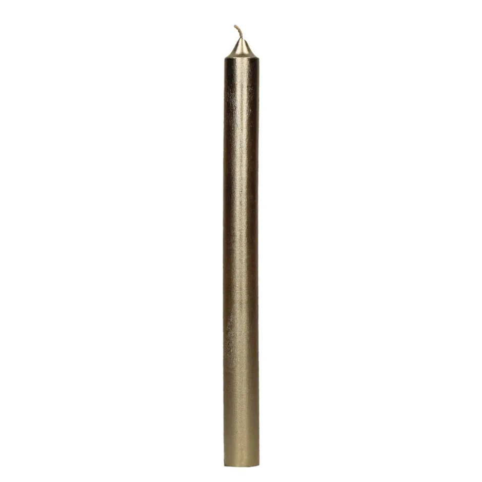 Bougie décorative Pomax - Élégante création en cire de paraffine - 25 cm de hauteur - Nuances champagne raffinées