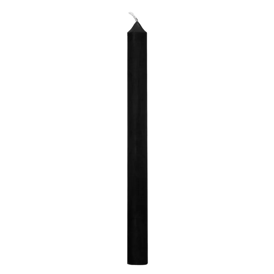 Bougie artisanale Pomax en cire de paraffine - Format élancé 25cm - Noir intense pour ambiance intime - Flamme décorative longue durée