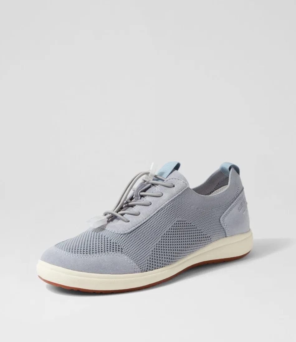 Chaussures Josef Seibel Caren 48 pour femme - Baskets en cuir bleu ciel, confort urbain et style décontracté