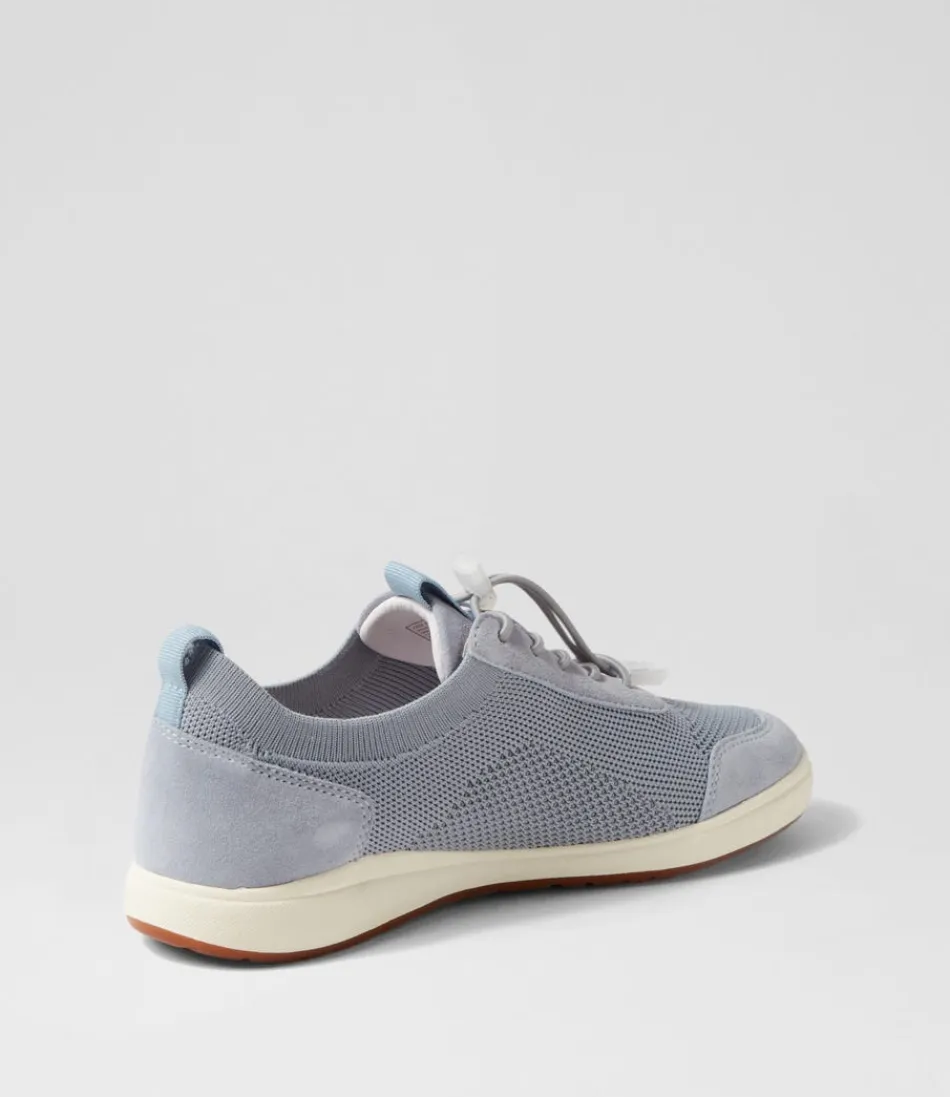 Chaussures Josef Seibel Caren 48 pour femme - Baskets en cuir bleu ciel, confort urbain et style décontracté