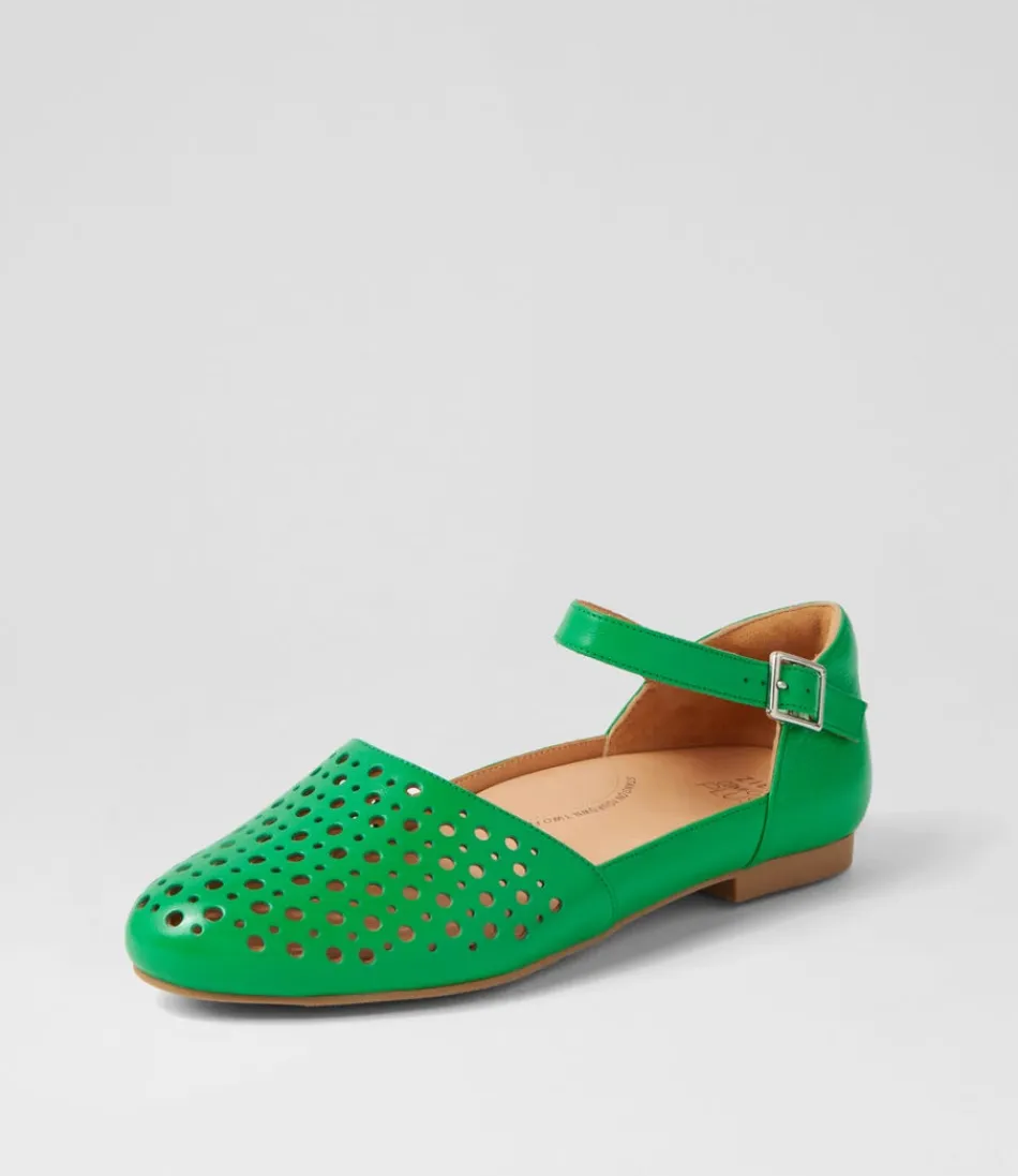 ZIERA Carrole Xf - Ballerines en Cuir Souple Émeraude Étincelant - Confort Optimal au Quotidien - Nouvelle Collection Printemps 2024 - Pour Femme