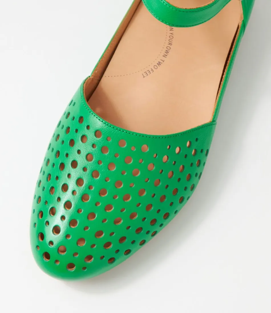 ZIERA Carrole Xf - Ballerines en Cuir Souple Émeraude Étincelant - Confort Optimal au Quotidien - Nouvelle Collection Printemps 2024 - Pour Femme