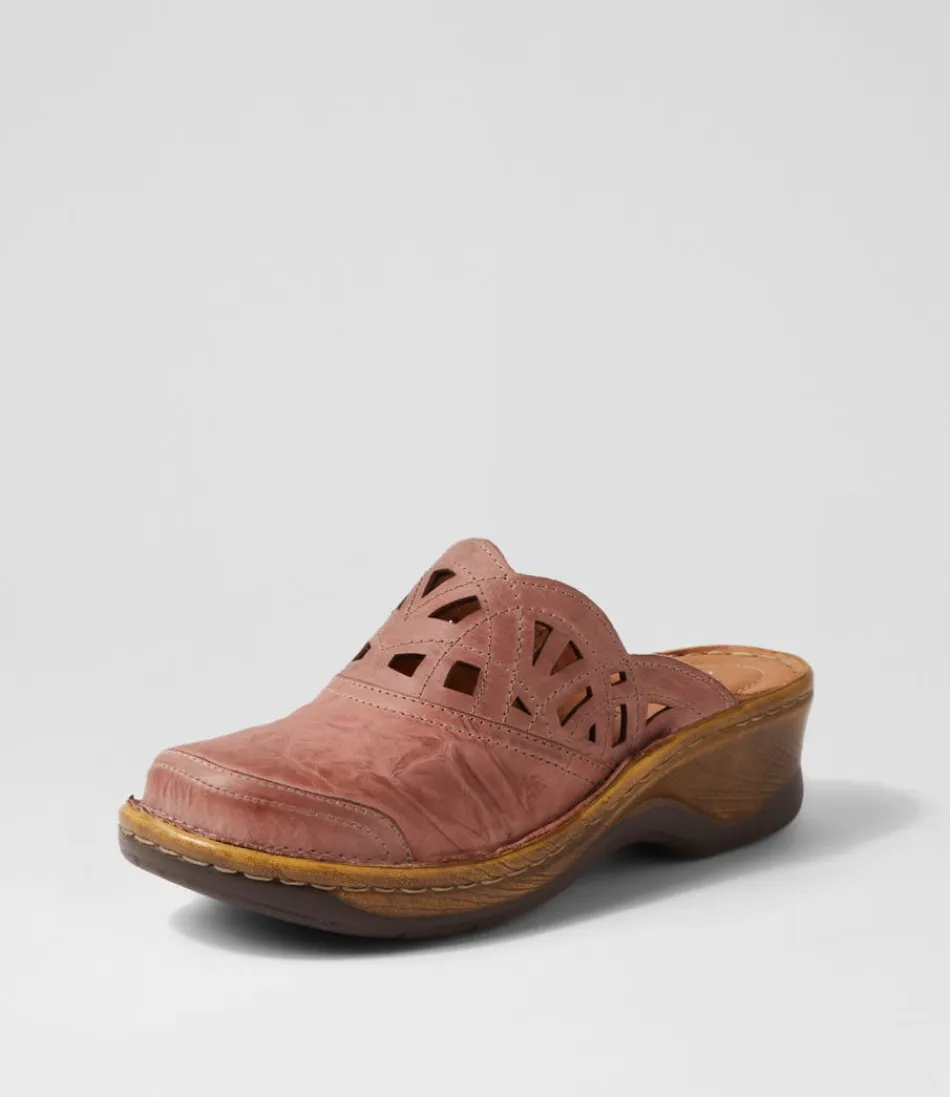 Sabots Femme Josef Seibel - Modèle Catalonia 41 en Cuir Rosa - Confort Optimal - Chaussures Printemps-Été