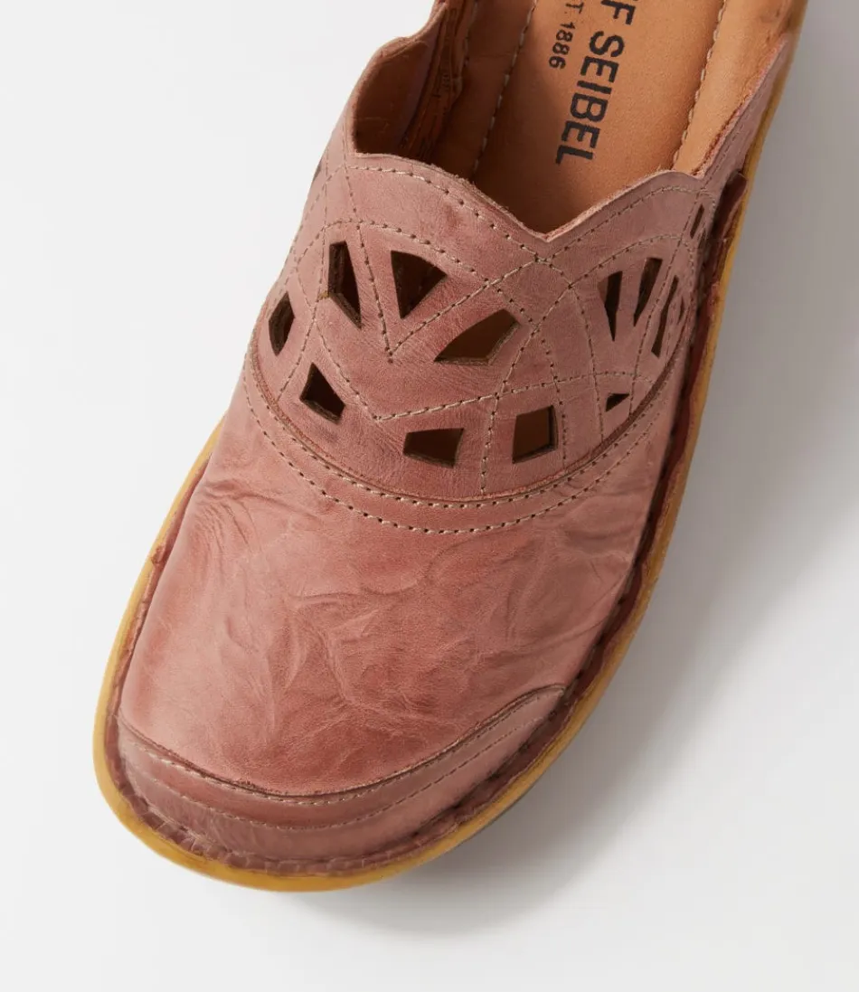 Sabots Femme Josef Seibel - Modèle Catalonia 41 en Cuir Rosa - Confort Optimal - Chaussures Printemps-Été