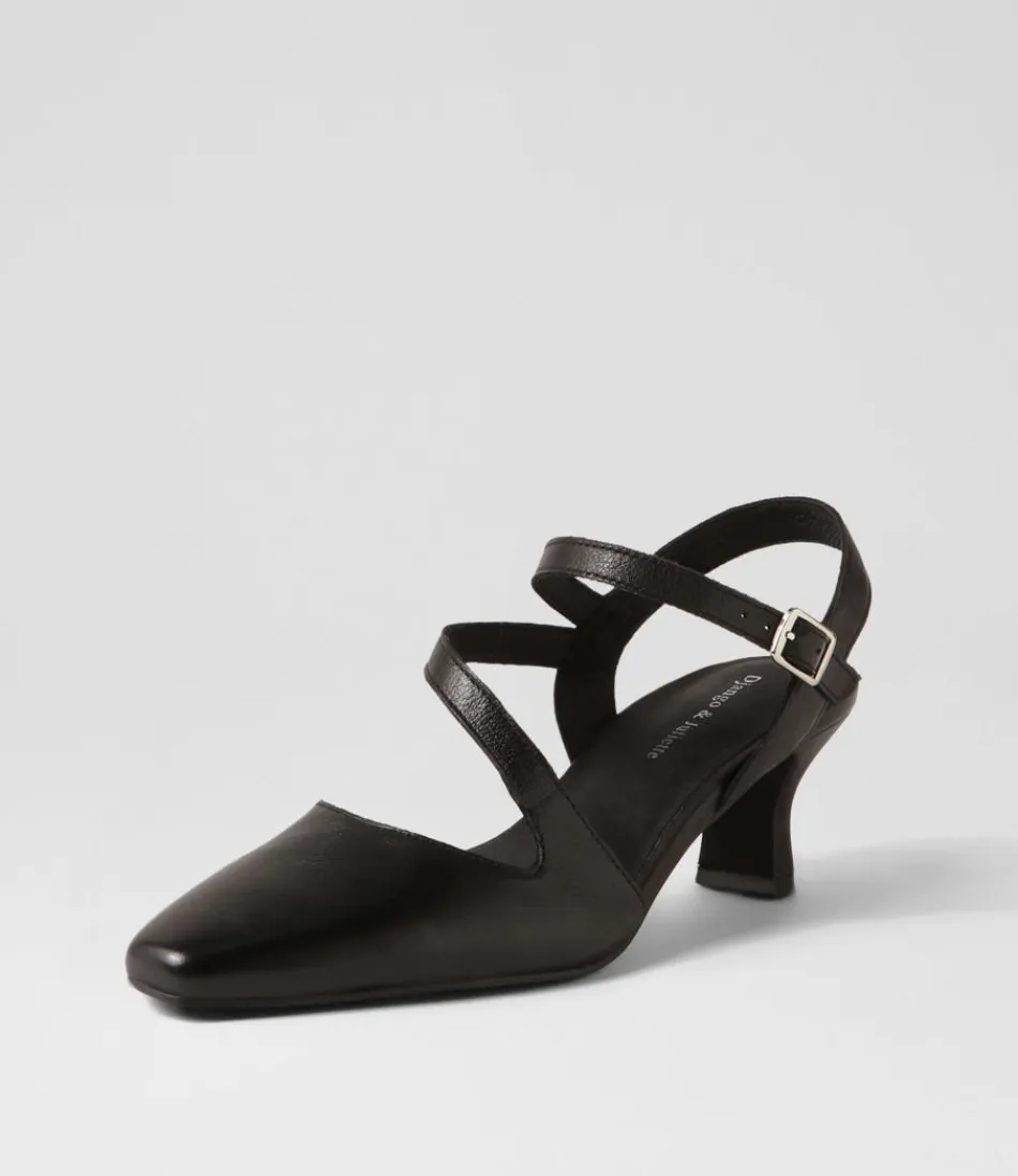 Escarpins Femme DJANGO & JULIETTE - Modèle Charissa en Cuir Noir Élégant, Style Intemporel pour Tenue Raffinée - Confort Assuré avec Semelle Douce
