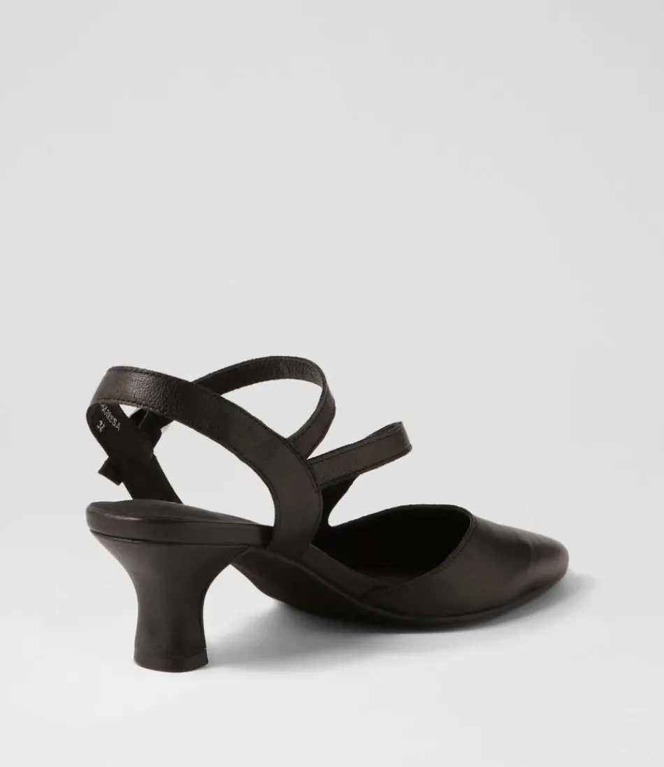 Escarpins Femme DJANGO & JULIETTE - Modèle Charissa en Cuir Noir Élégant, Style Intemporel pour Tenue Raffinée - Confort Assuré avec Semelle Douce