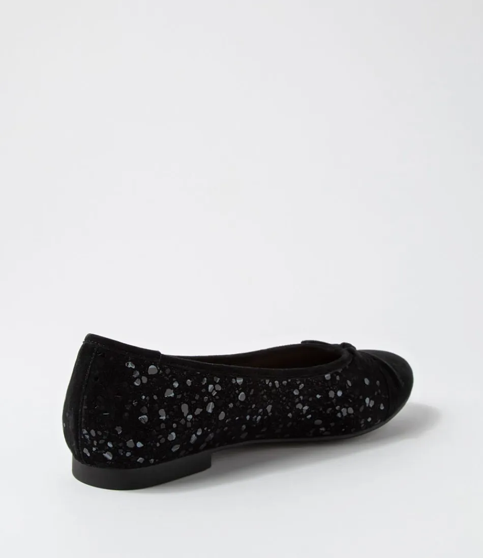 Ballerines Femme ZIERA Chelsea - Confort Ultime en Suédine Noir Étincelant  
Style Urbain avec Semelle Souple - Chaussures Élégantes pour Marches Légeres