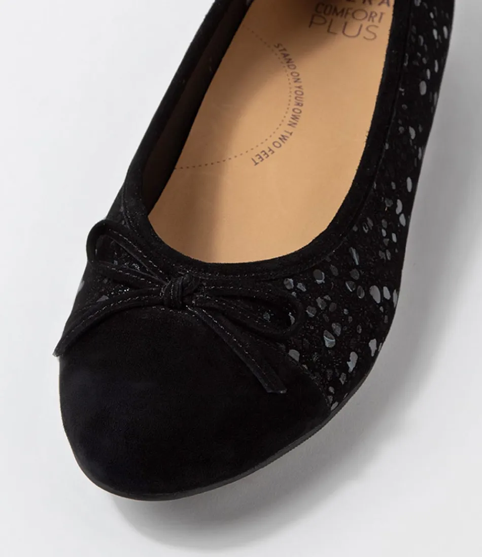 Ballerines Femme ZIERA Chelsea - Confort Ultime en Suédine Noir Étincelant  
Style Urbain avec Semelle Souple - Chaussures Élégantes pour Marches Légeres