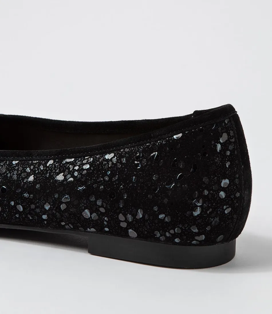 Ballerines Femme ZIERA Chelsea - Confort Ultime en Suédine Noir Étincelant  
Style Urbain avec Semelle Souple - Chaussures Élégantes pour Marches Légeres