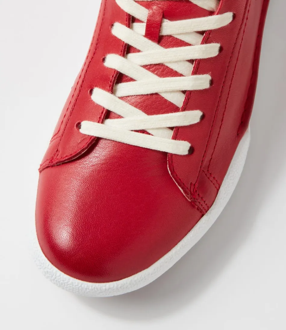 Baskets Femme Josef Seibel Claire 01 - Confort Cuir Rouge - Chaussures Décontractées Élégantes