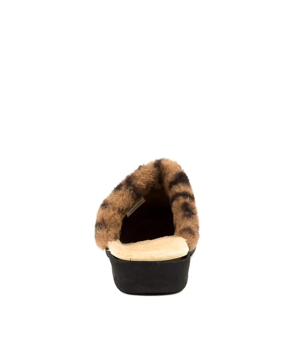 Escarpins ZIERA Confort Léopard - Chaussons Doux Femme avec Détail Tendance