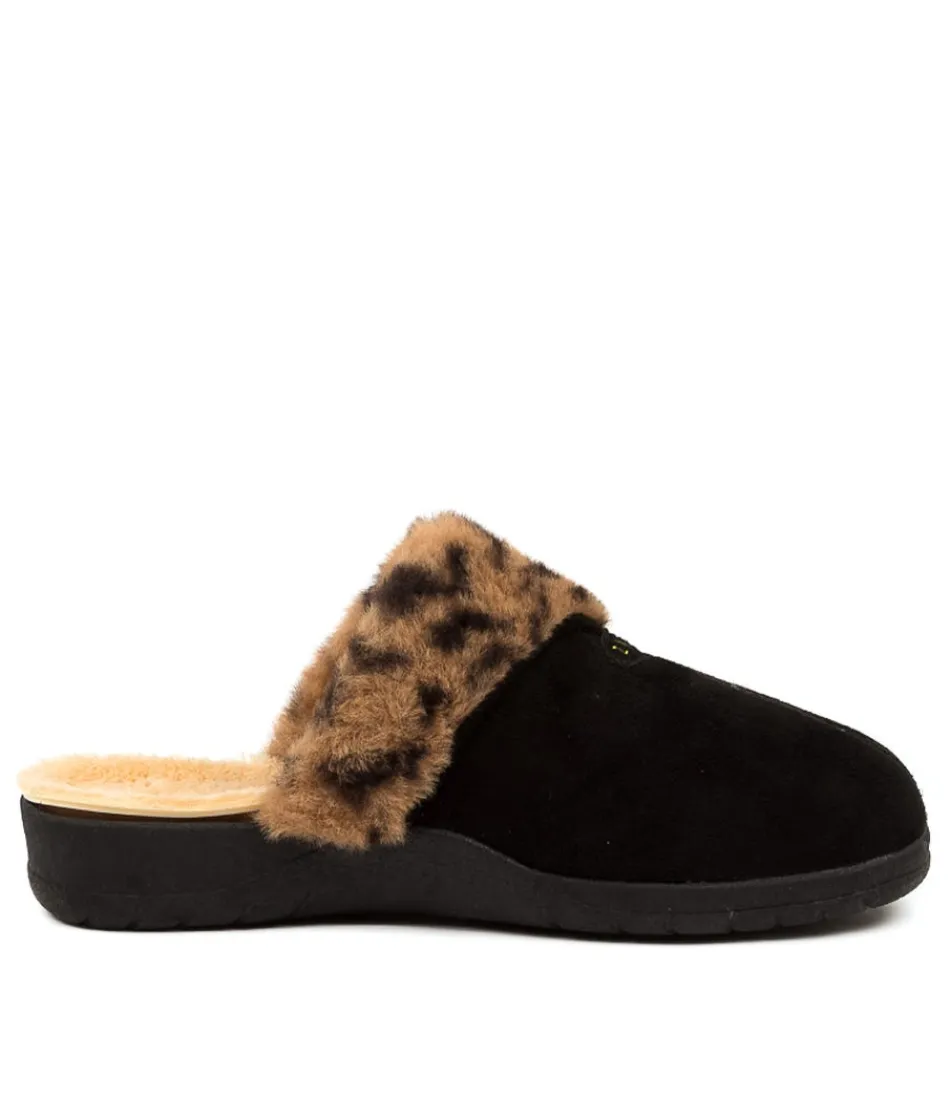 Escarpins ZIERA Confort Léopard - Chaussons Doux Femme avec Détail Tendance