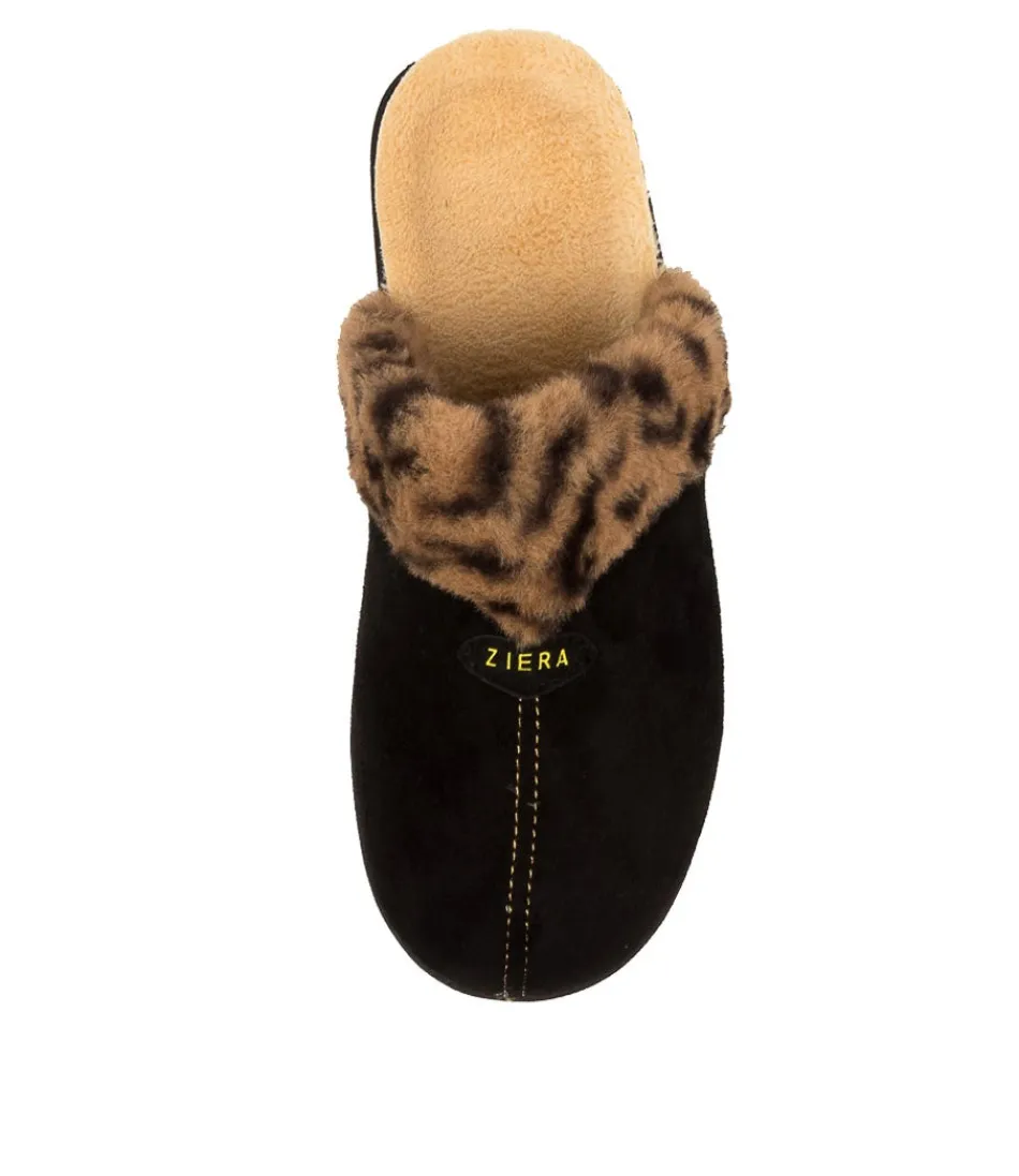 Escarpins ZIERA Confort Léopard - Chaussons Doux Femme avec Détail Tendance