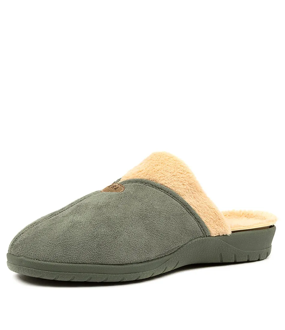 Chaussons Doux ZIERA - Confort Absolu pour Femmes en Vert Sauge Apaisant