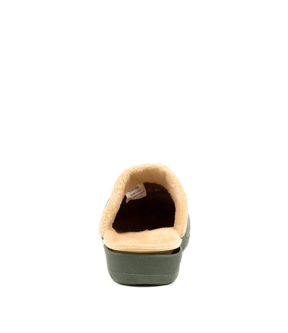 Chaussons Doux ZIERA - Confort Absolu pour Femmes en Vert Sauge Apaisant
