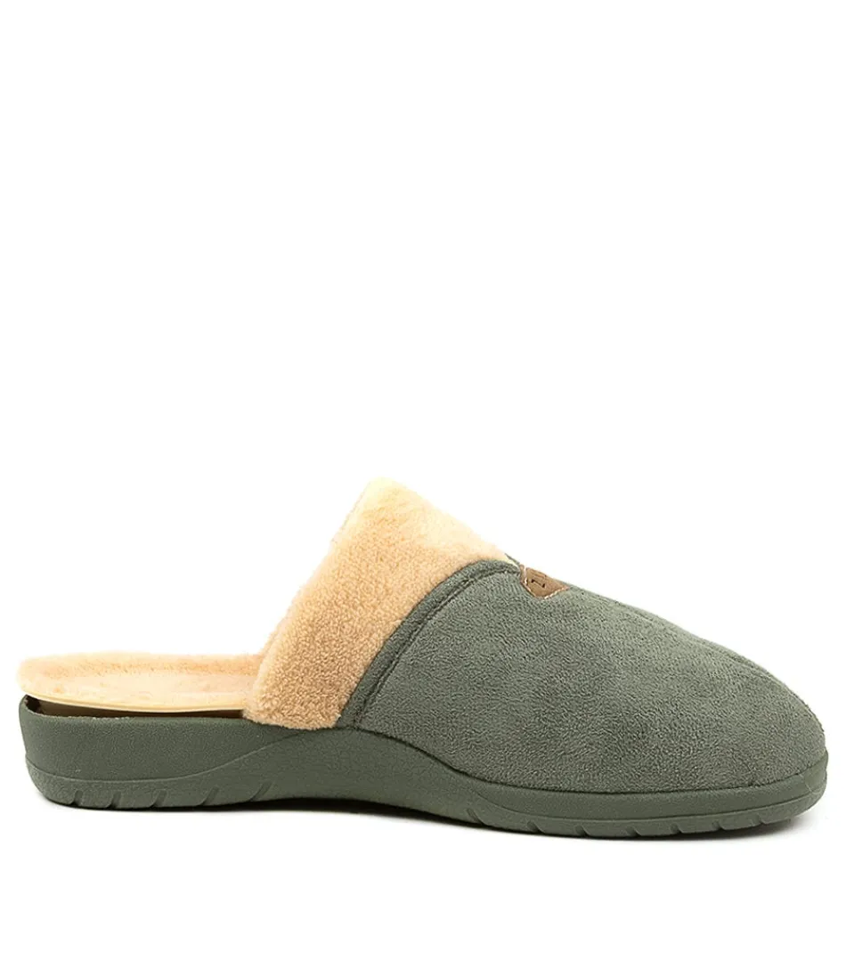 Chaussons Doux ZIERA - Confort Absolu pour Femmes en Vert Sauge Apaisant