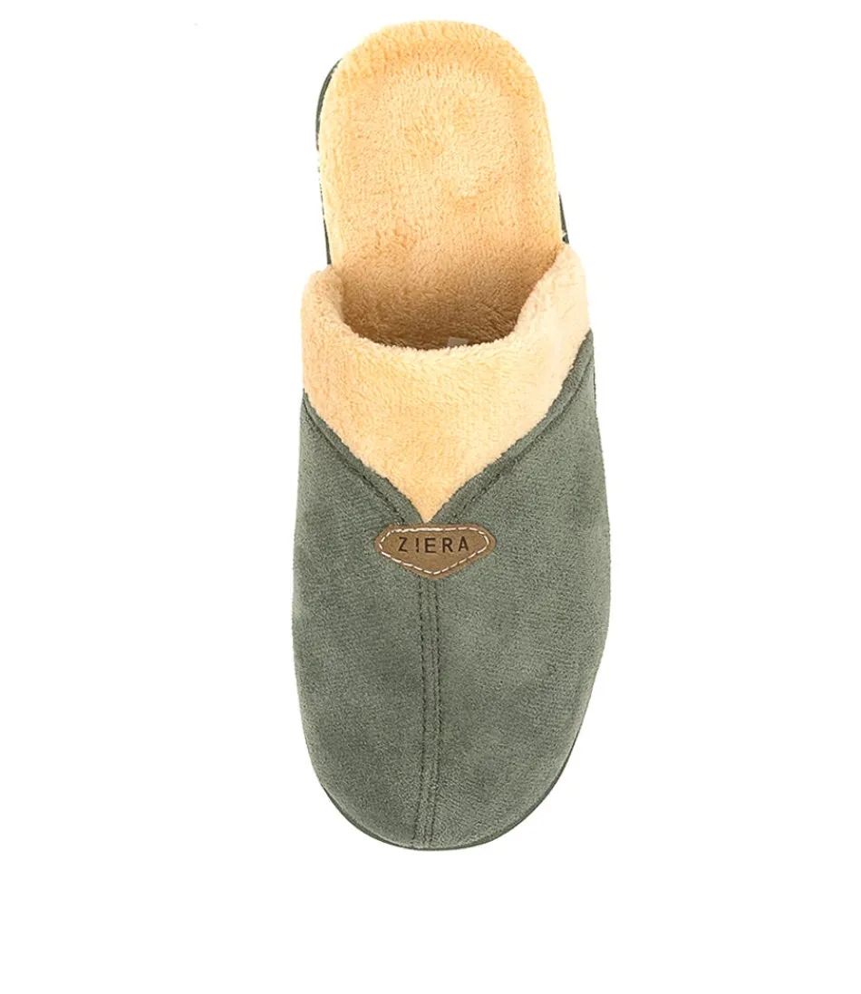 Chaussons Doux ZIERA - Confort Absolu pour Femmes en Vert Sauge Apaisant