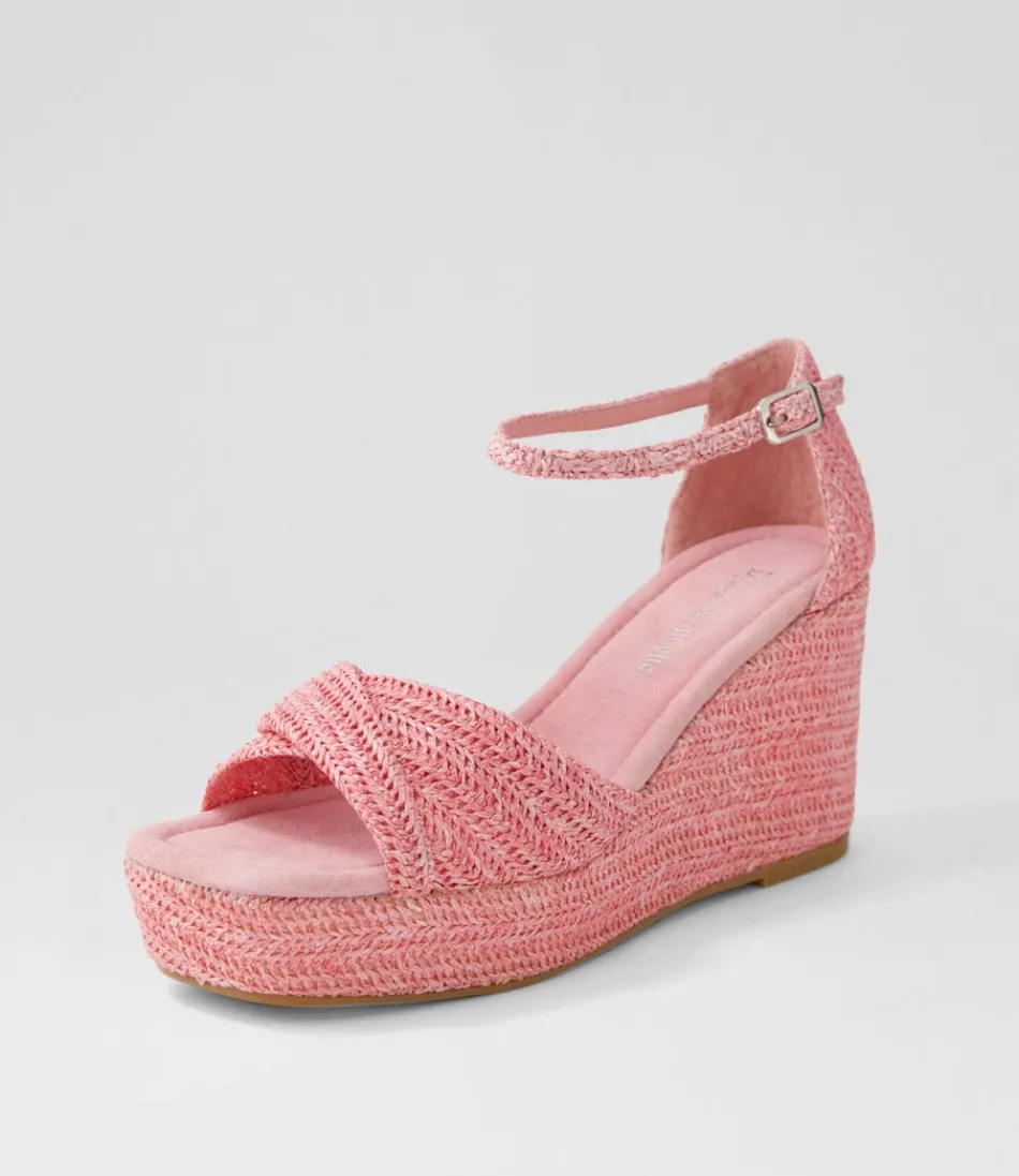 Escarpins Femmes Rose Cotton - Sandales Élégantes en Raffia Synthétique Durable - Modèle Tendance DJANGO & JULIETTE (Collection Printemps)