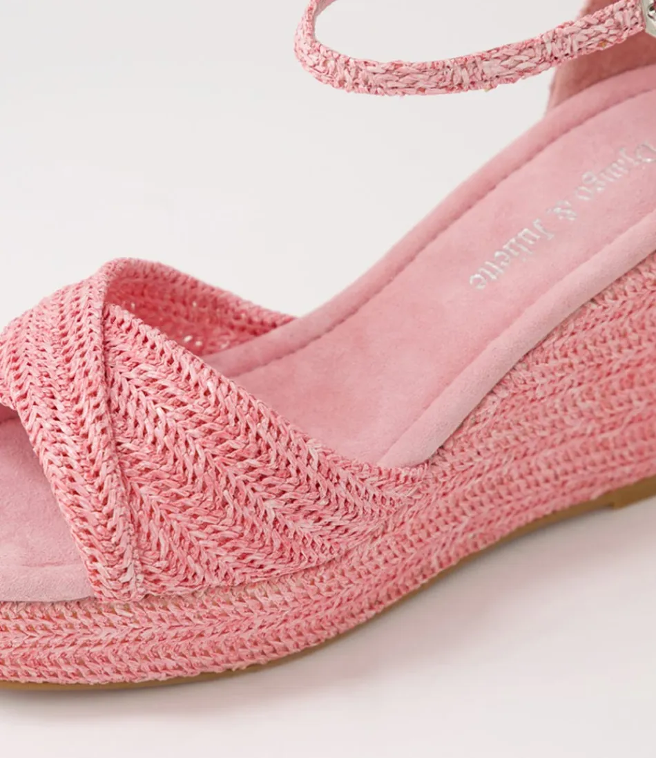 Escarpins Femmes Rose Cotton - Sandales Élégantes en Raffia Synthétique Durable - Modèle Tendance DJANGO & JULIETTE (Collection Printemps)
