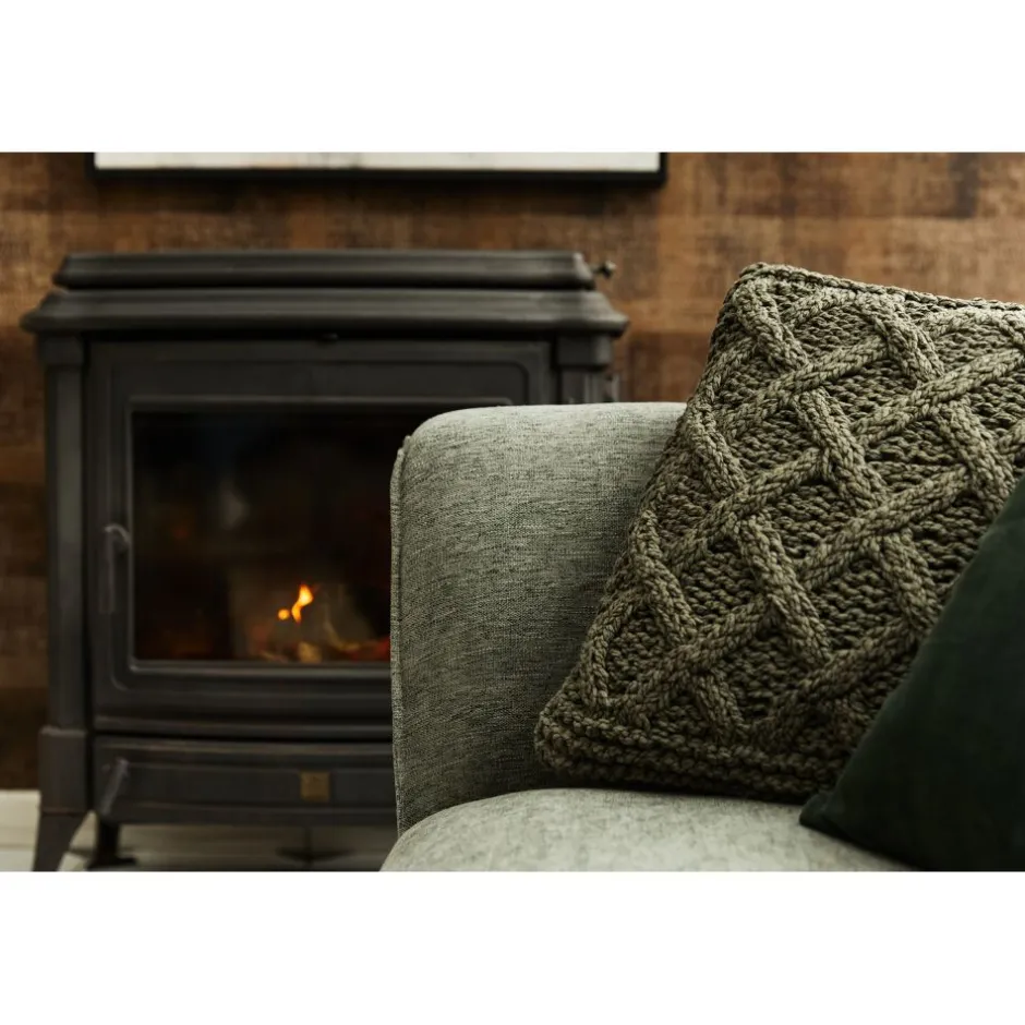 Coussins d'assise Pomax CROISETTE - Tissu coton respirant - Format carré 45x45 cm - Déco tendance avec tonalité kaki sobre - Idéal pour salon ou véranda