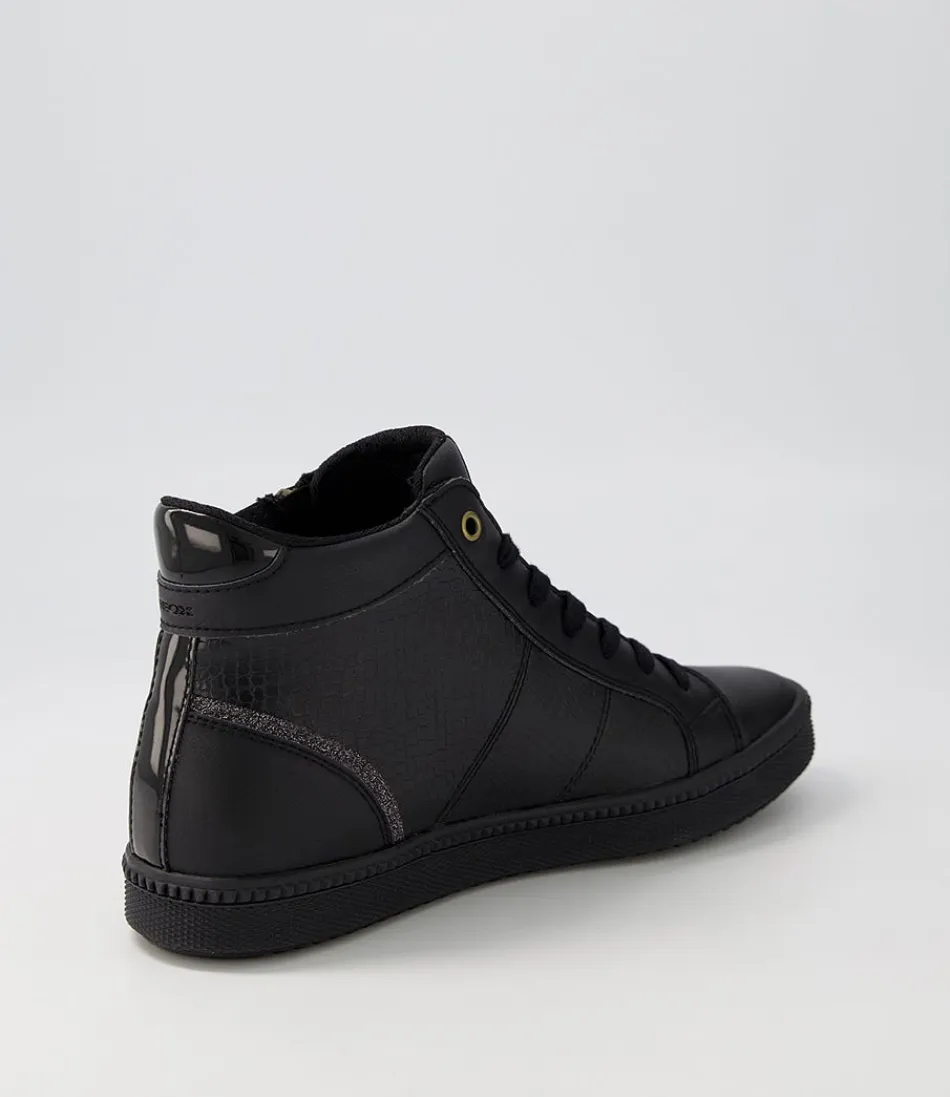 Chaussures GEOX Blomiee B en cuir noir - Confort urbain pour femme au quotidien