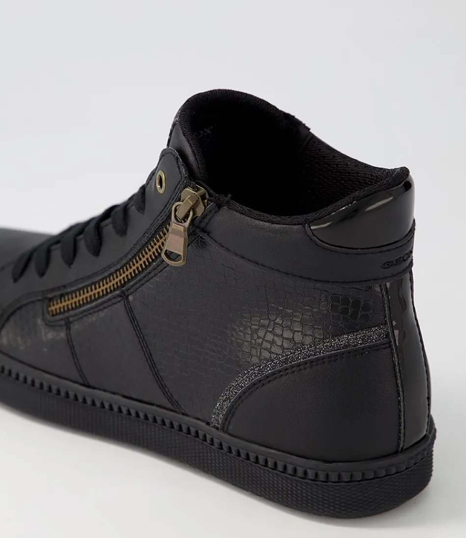 Chaussures GEOX Blomiee B en cuir noir - Confort urbain pour femme au quotidien