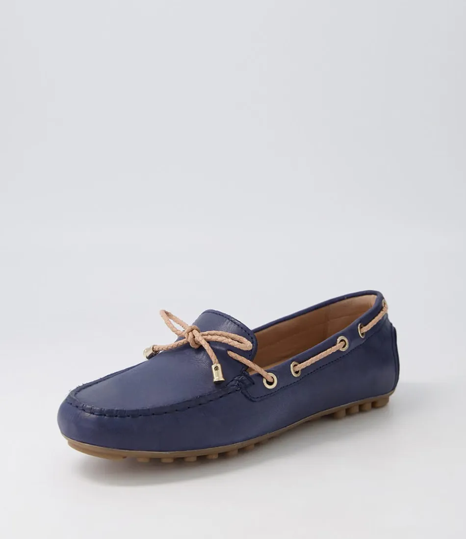 Escarpins plats GEOX en cuir souple - Nuances sable bleu pour un confort quotidien