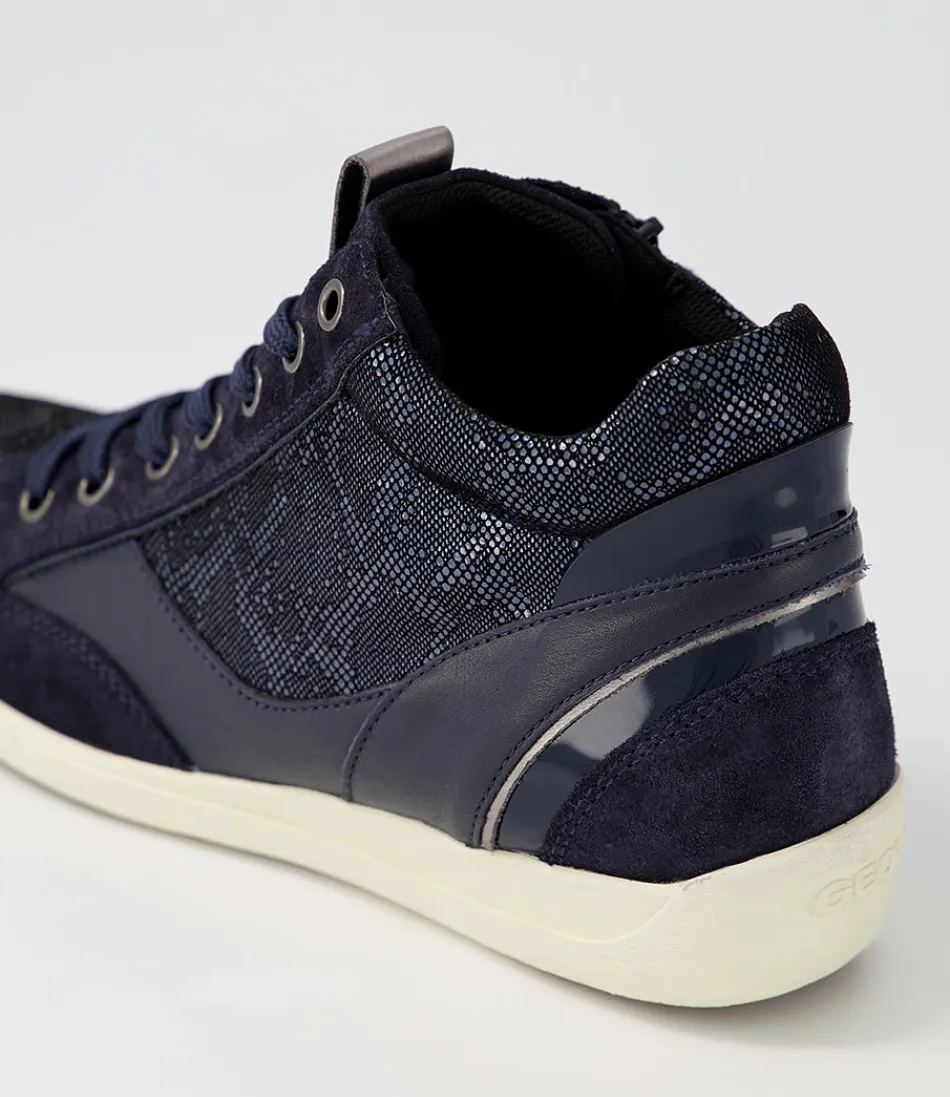 Baskets Confort GEOX Myria A pour Femme - Cuir Velours Bleu Marine, Style Urbain & Marche Agile