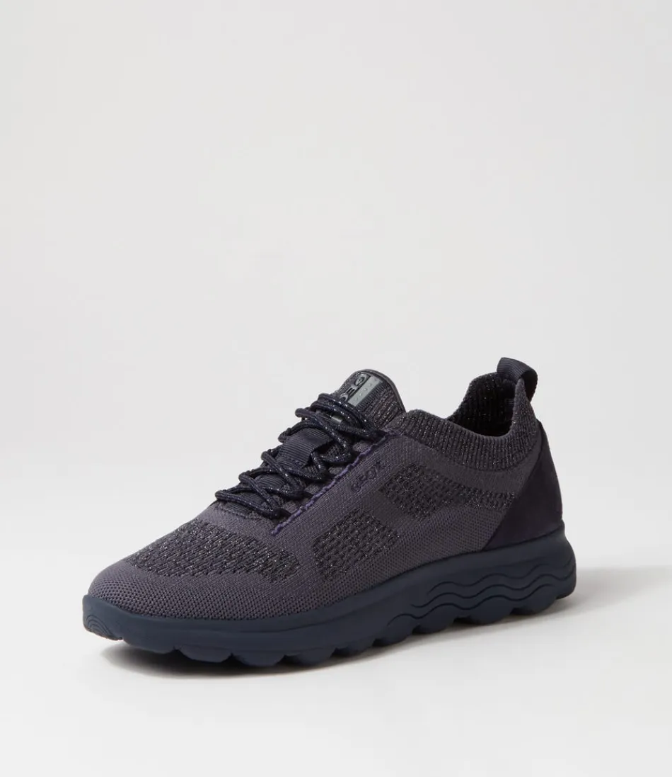 Baskets GEOX Confort D-Spherica pour Femme - Tissu Jean Fonçé et Maille Respirante - Nouvelle Collection 2024