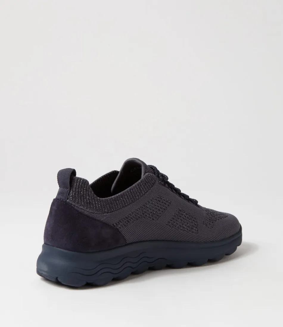 Baskets GEOX Confort D-Spherica pour Femme - Tissu Jean Fonçé et Maille Respirante - Nouvelle Collection 2024