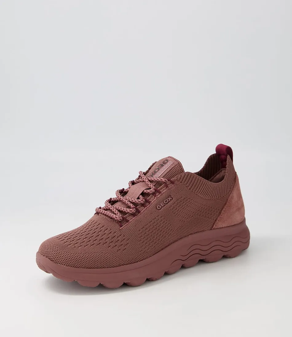 Chaussures GEOX Comfort D Spherica pour femme - Sneakers en maille respirante nuance rosé vintage, design ergonomique pour un confort optimal toute la journée