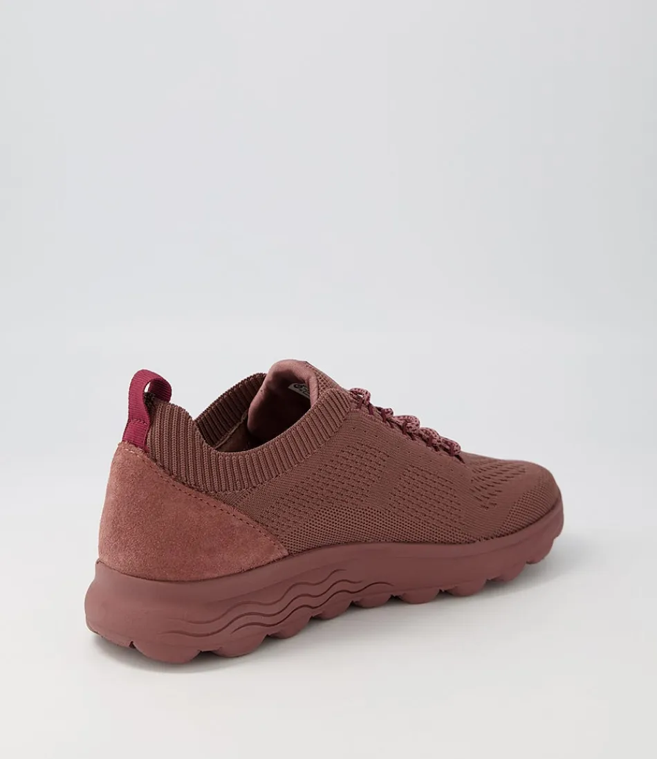 Chaussures GEOX Comfort D Spherica pour femme - Sneakers en maille respirante nuance rosé vintage, design ergonomique pour un confort optimal toute la journée