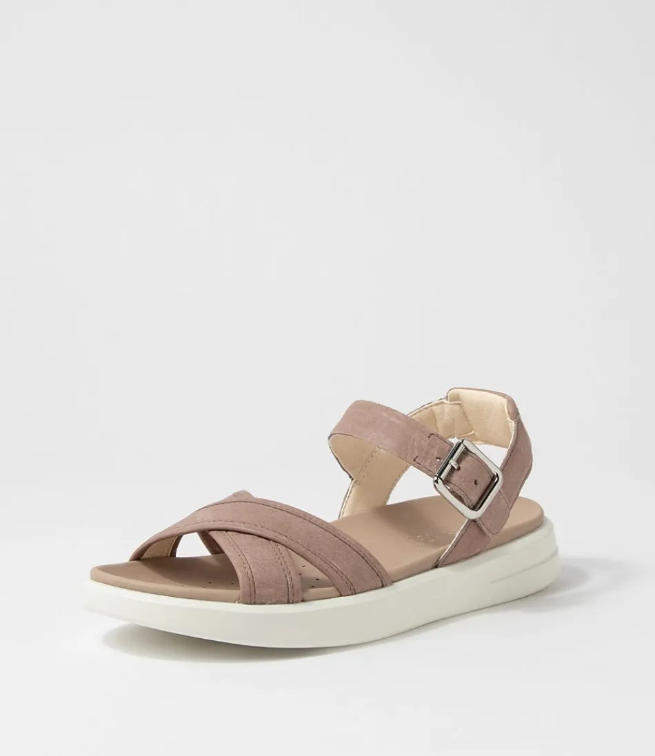 Sandales Femme GEOX Confort Xand 2S B - Nubuck Désert Respirant avec Semelle Cushion
