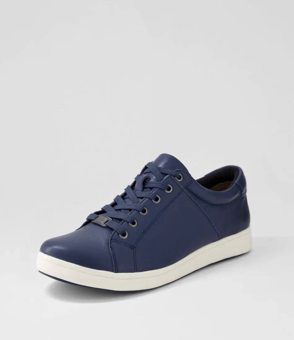 Chaussures de Sport Delilah Confort Optimal ZIERA - Modèle Femme en Cuir Souple Bleu Marine avec Détails Élégants