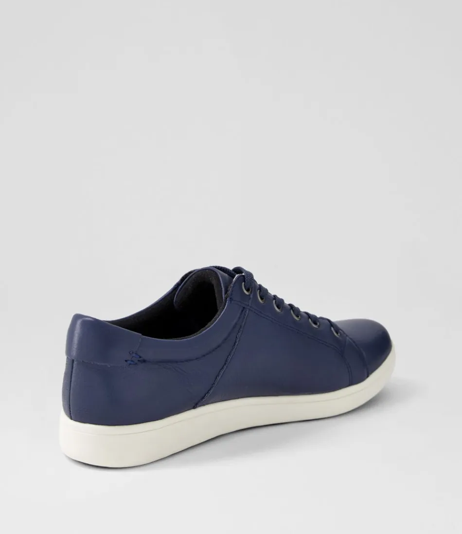 Chaussures de Sport Delilah Confort Optimal ZIERA - Modèle Femme en Cuir Souple Bleu Marine avec Détails Élégants