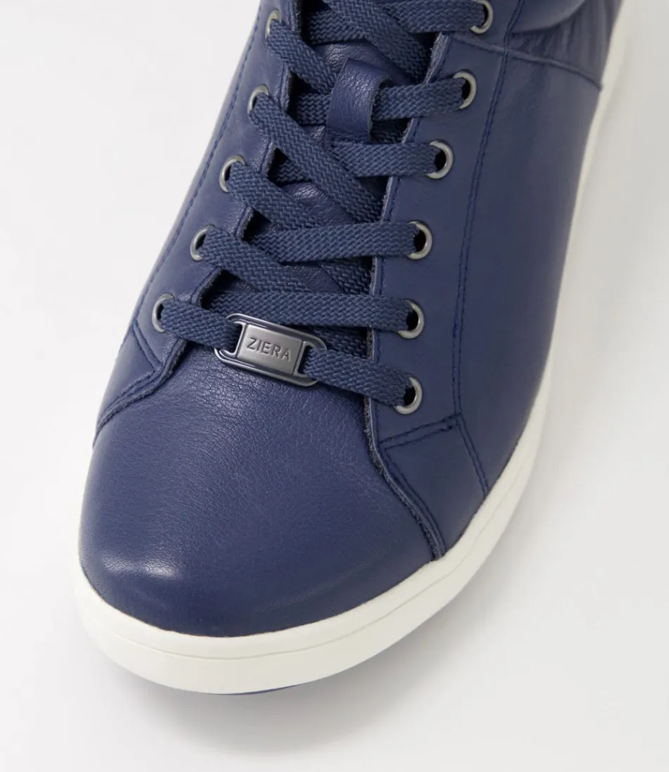 Chaussures de Sport Delilah Confort Optimal ZIERA - Modèle Femme en Cuir Souple Bleu Marine avec Détails Élégants