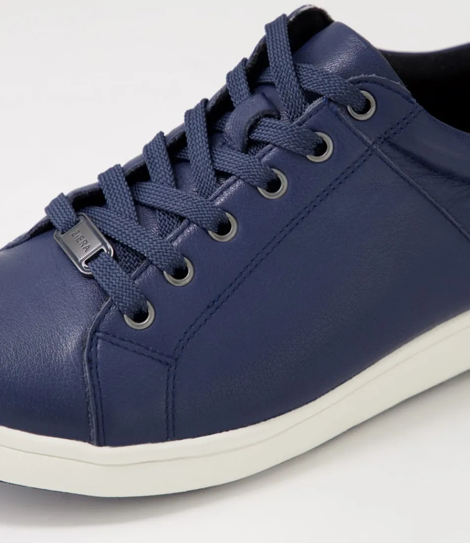 Chaussures de Sport Delilah Confort Optimal ZIERA - Modèle Femme en Cuir Souple Bleu Marine avec Détails Élégants